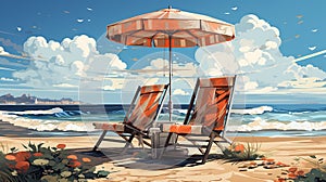 Vector illustration of beach background