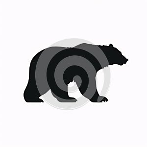 Black silhouette, tattoo of a bear on white background. Vector