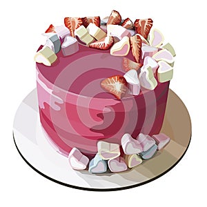 Vector illustration of beautiful modern cake