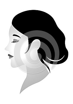 Vector illustration of a beautiful woman with elegant hairstyle