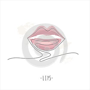 Vector illustration of a beautiful Woman s lips