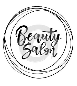 Vector illustration of `Beauty salon` lettering.