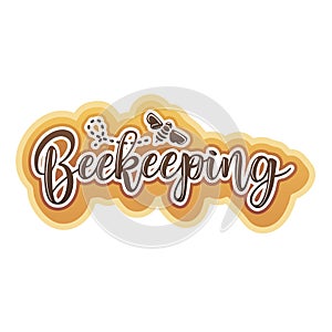 Vector illustration of a `beekeeping` lettering