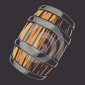 NVector illustration of a beer barrel on a dark background