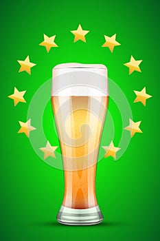 Vector Illustration beer and gold stars