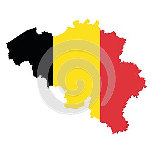 vector illustration of Belgium flag map