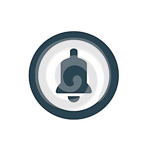 Vector illustration, bell icon in a circle.