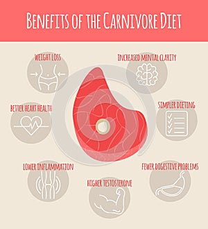 Vector Illustration of Benefits of Carnivore Diet