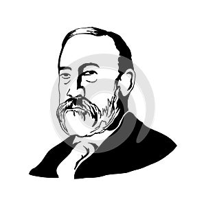 Benjamin Harrison.Vector illustration.Black and white drawing
