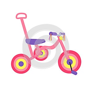 Vector illustration of bicycle, bike, wheel, transportation type. Flat style