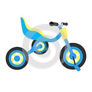 Vector illustration of bicycle, bike, wheel, transportation type. Flat style.