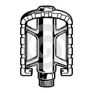 Vector illustration of a bicycle pedal isolated on white background