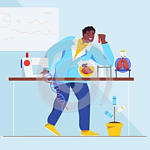 Vector illustration of biotech and science concepts. Character design