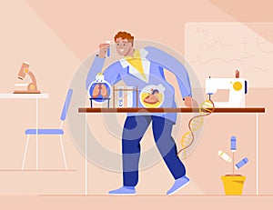 Vector illustration of biotech and science concepts. Character design