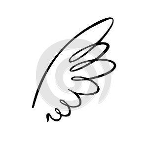 Vector illustration of Bird wing white feathers dove swan angel