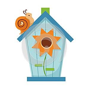 Vector illustration of birdhouse in flat style