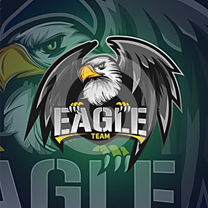 Vector illustration Black Eagle logo Mascot