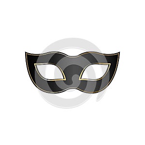 Vector illustration of black and gold mask