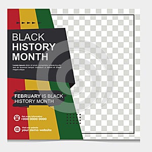 Vector illustration of black history month social media post. Celebrating black history month.