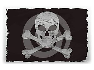 Vector illustration of a black pirate flag