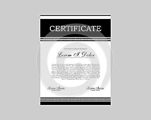 Vector illustration of black and white certificate template
