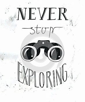 Hand lettering Never stop exploring