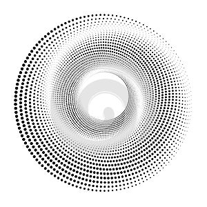 Vector illustration of a black and white half tone pattern