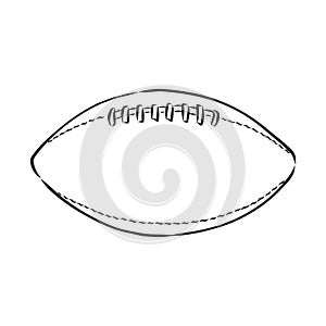 Vector illustration of black white rugby ball. rugby ball, vector illustration