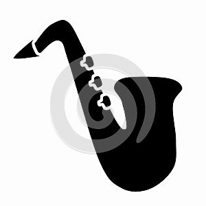 Vector illustration of black and white saxophone