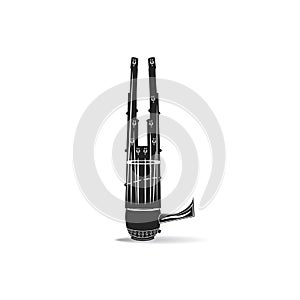 Vector illustration of black and white sheng, chinese mouth organ photo