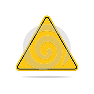 Vector illustration of a blank triangular warning sign is on a white background.