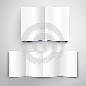 Vector illustration of blank white folded flyer