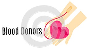 Vector illustration, blood donors, as background or banner image. flat design. flyer design.