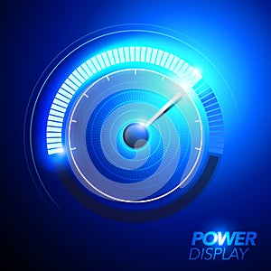 Vector illustration blue abstract car fuel power speedometer