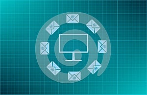 Vector illustration blue background