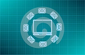 Vector illustration blue background