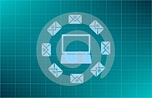 Vector illustration blue background