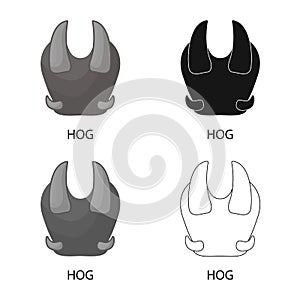 Vector illustration of boar and hog sign. Set of boar and wild stock symbol for web.