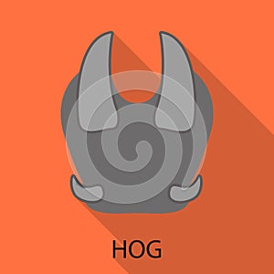 Vector illustration of boar and hog symbol. Set of boar and wild vector icon for stock.