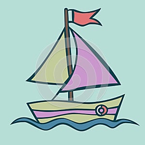 Vector illustration of a boat