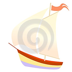 Vector illustration of boat on white background