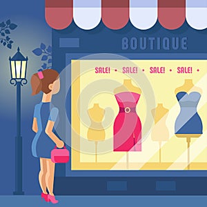 Vector illustration of boutique.