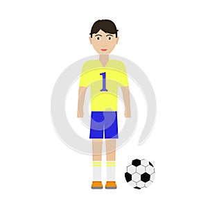 Vector illustration of a boy soccer player