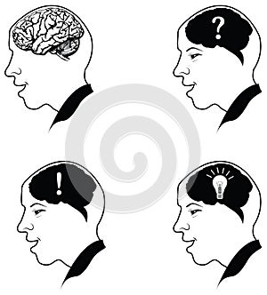 Vector illustration of brain thinking concept