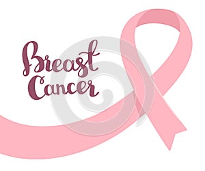 Vector illustration for breast cancer awareness month with pink