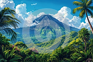 Poas Volcano National Park Vista AI Generated photo