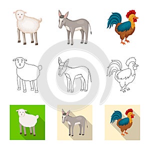 Vector illustration of breeding and kitchen symbol. Collection of breeding and organic vector icon for stock.