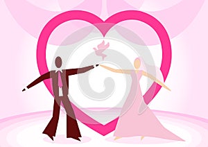 Vector illustration of a bride and bridegroom