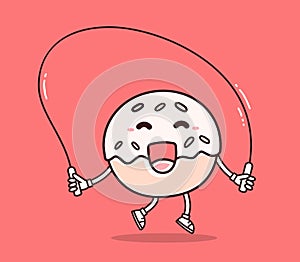 Vector illustration of bright color smile donut