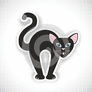 Vector illustration of bristly black cat